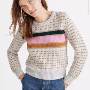 Madewell holiday sweater striped barfield sweater